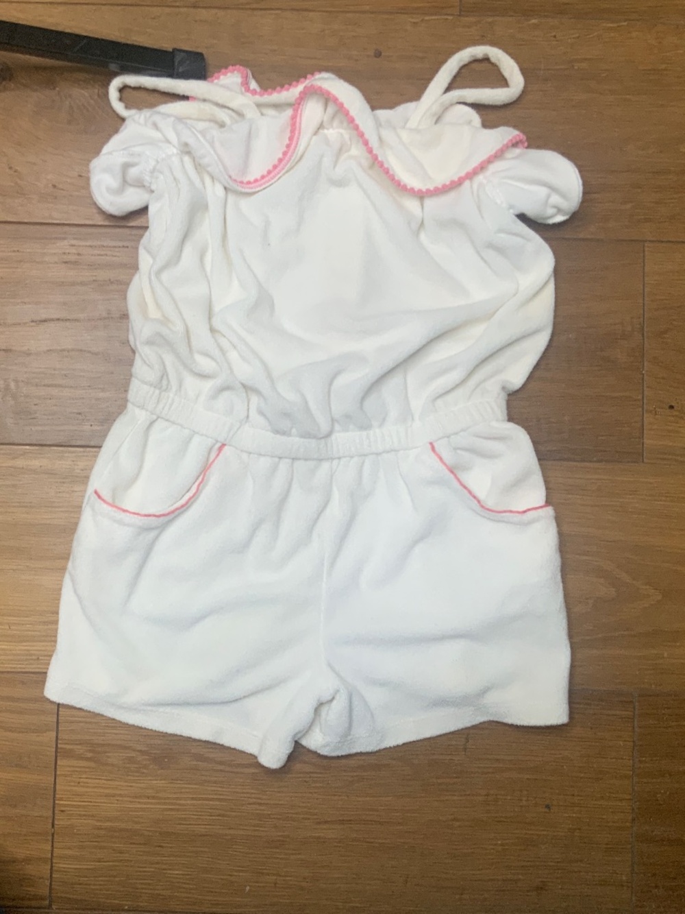 Janie and Jack White and Pink Playsuit Shorts - Picture 3 of 7